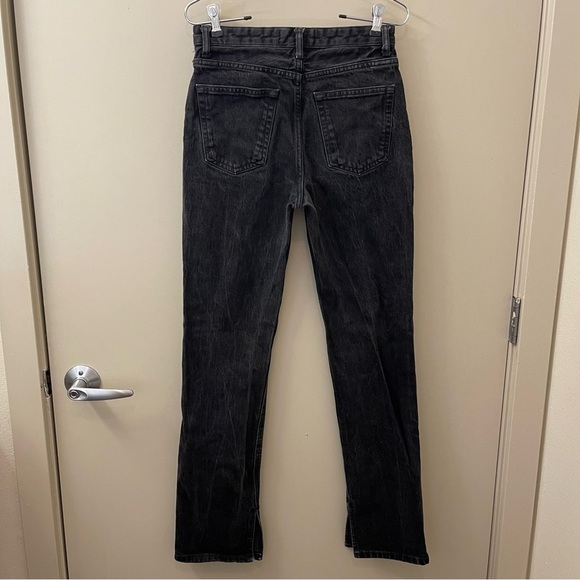 Zara Split Hem Slim Jeans High-Rise Full Length Straight Leg in black Size 4 - Picture 7 of 9